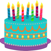 a birthday cake with candles